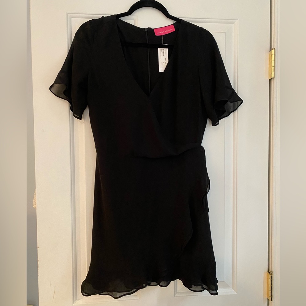 Pookie & Sebastian Black Mini Dress